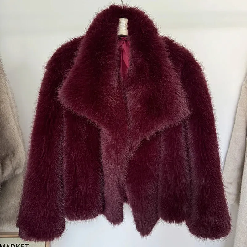 A&A Gradient Luxe Fur Coat Luxury Big Fur