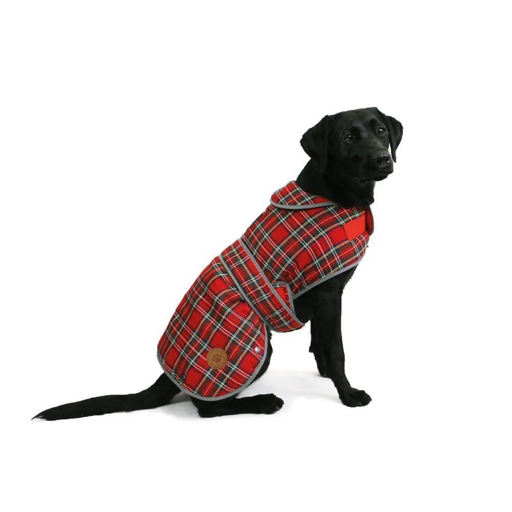 Ancol Muddy Paws 50cm Highland Red Tartan Dog Coat - Large