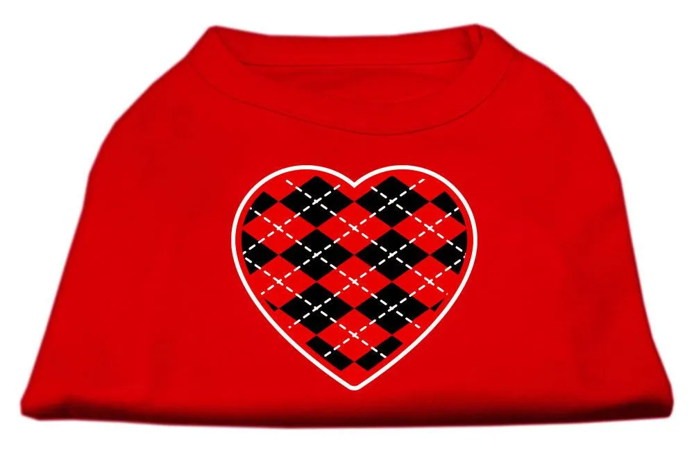 Argyle Heart Red Screen Print Shirt Red XXL (18)