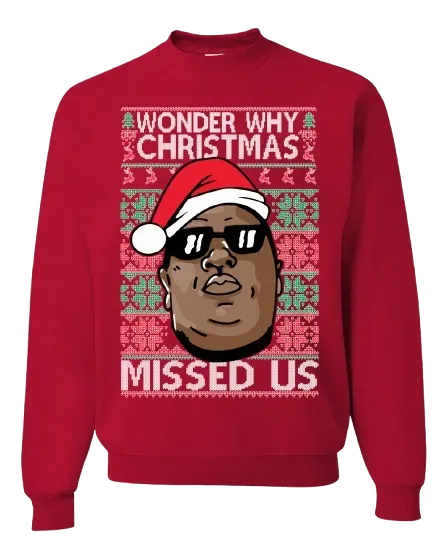 Biggie Smalls Wonder Why Christmas Missed Us Unisex Crewneck Sweatshirt