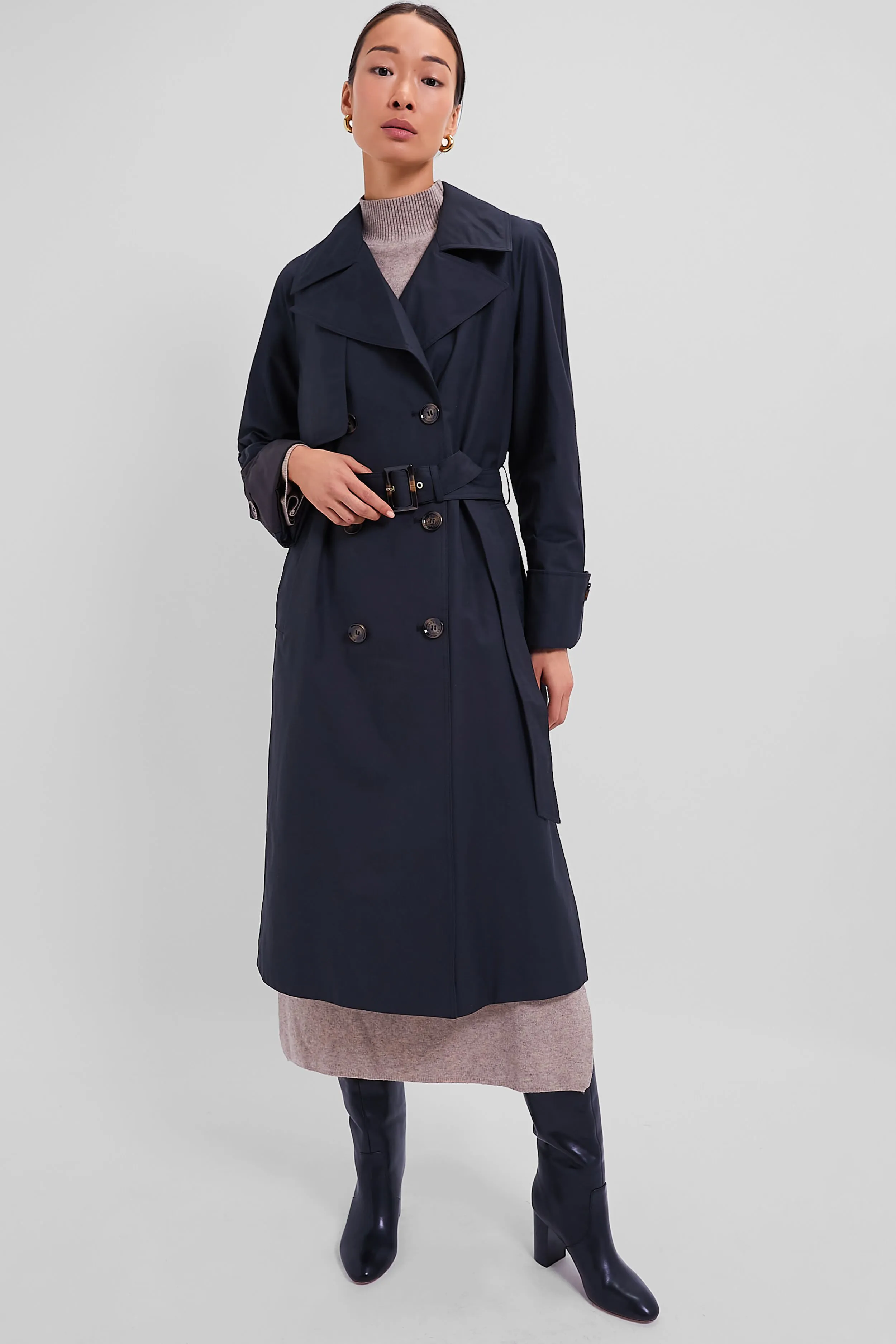 Black Gwyn Showerproof Trench Coat