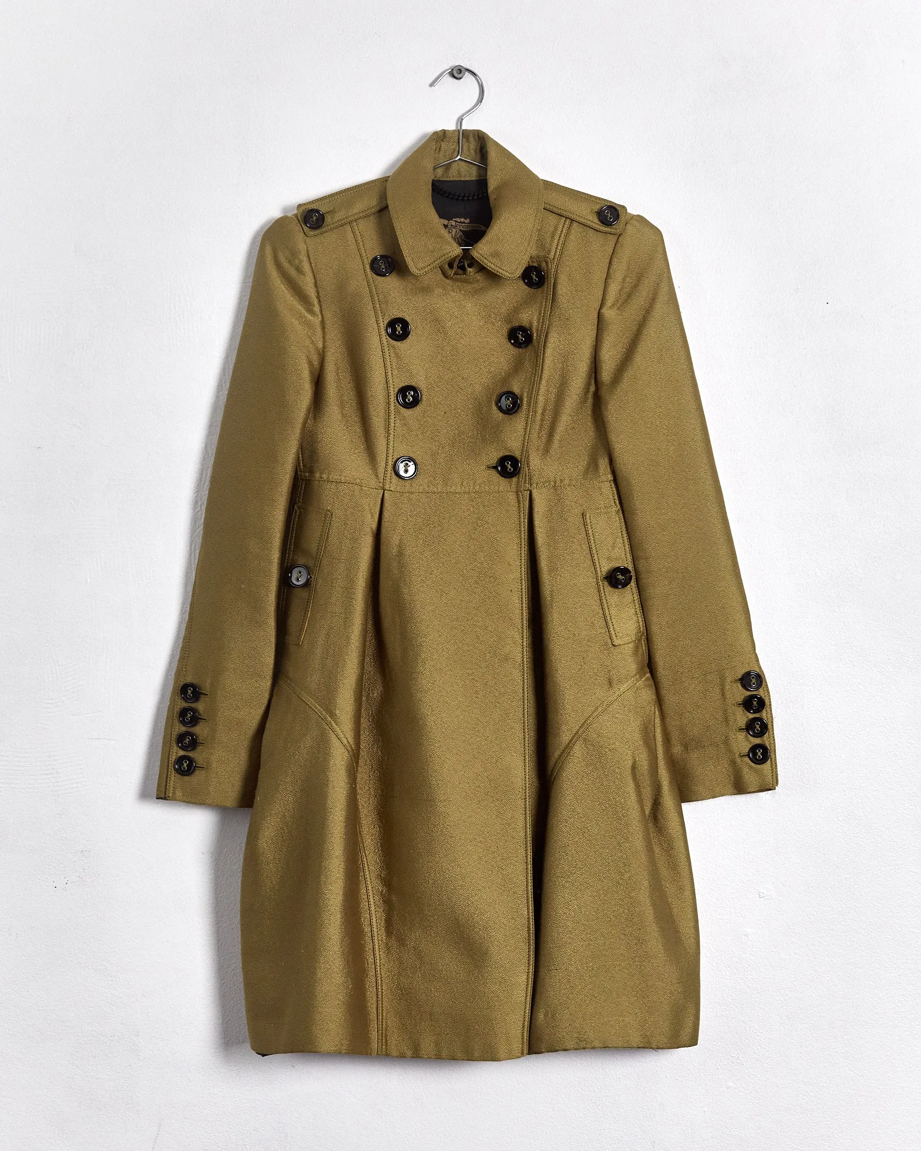 Burberry Prorsum fall '08 metallic trench coat/dress, khaki, 6-8