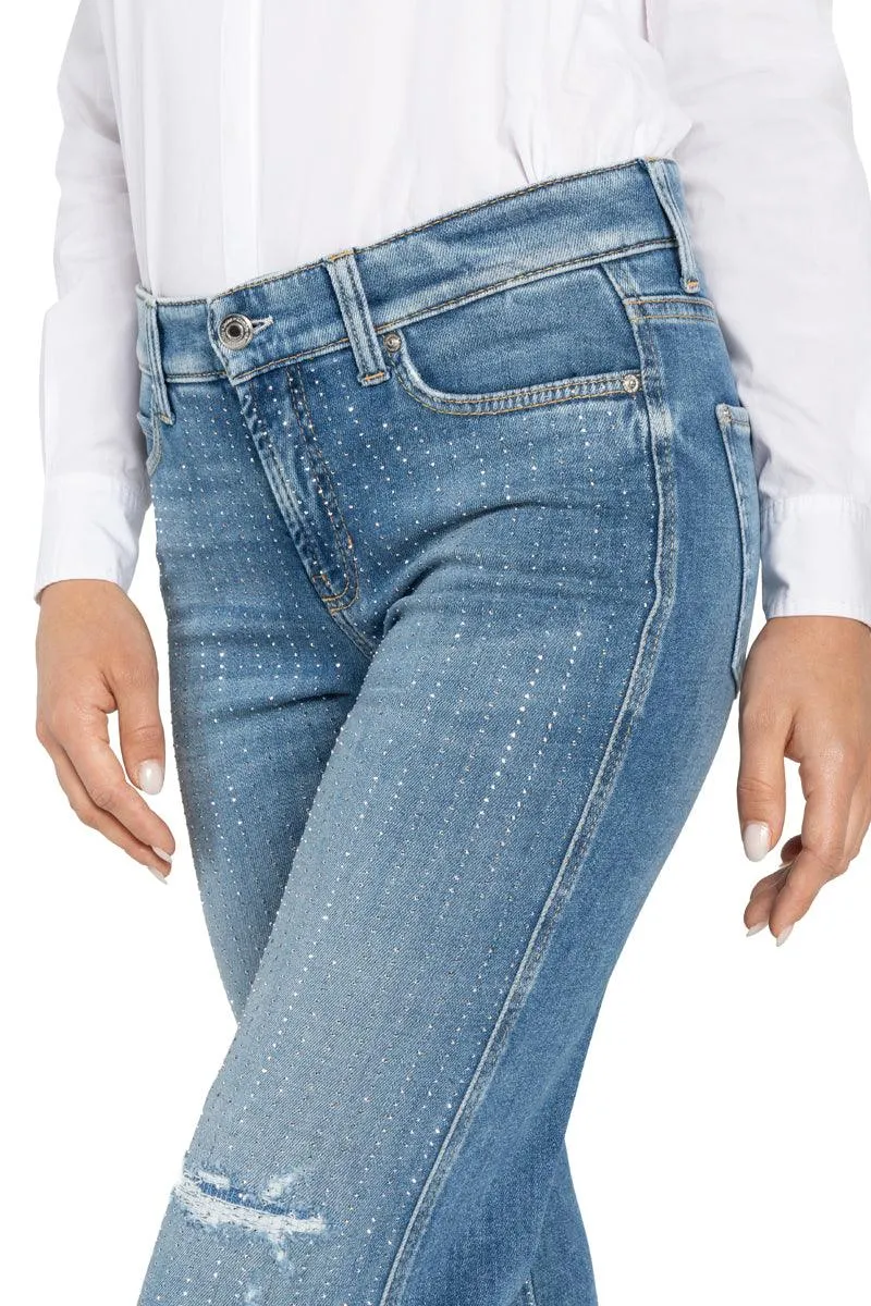 Cambio Paris Crystal Stripe Jeans