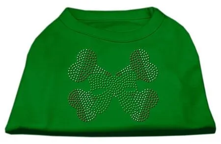 Candy Cane Crossbones Rhinestone Shirt Emerald Green XS (8)