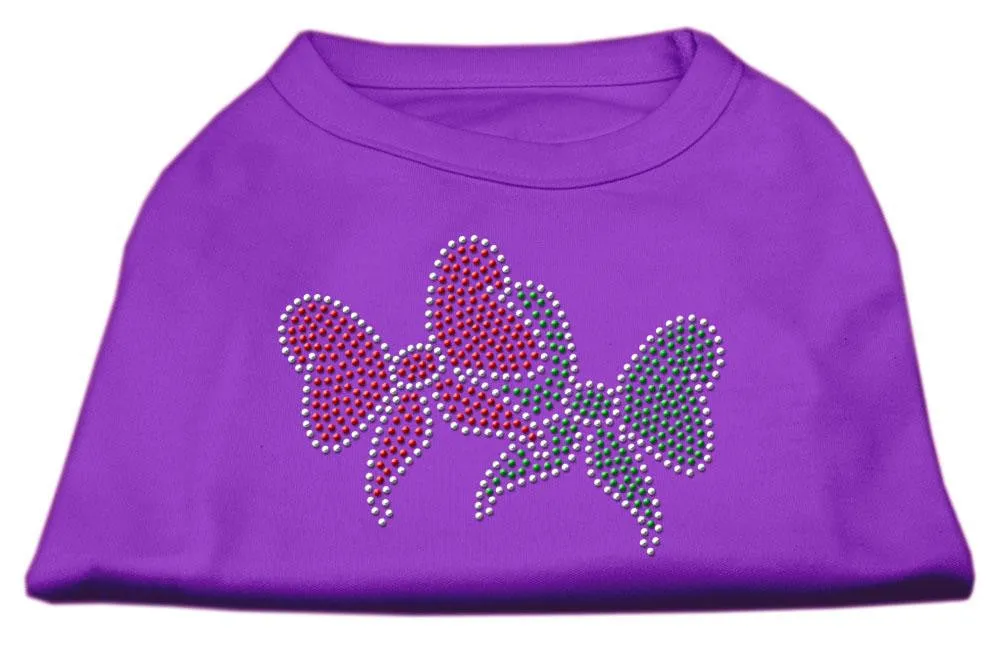 Christmas Bows Rhinestone Shirt Purple M (12)