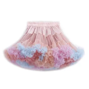 Colorful Women's Rainbow Tutu Skirt Adult Tulle Ballet Dance Costume Fluffy Short Petticoat