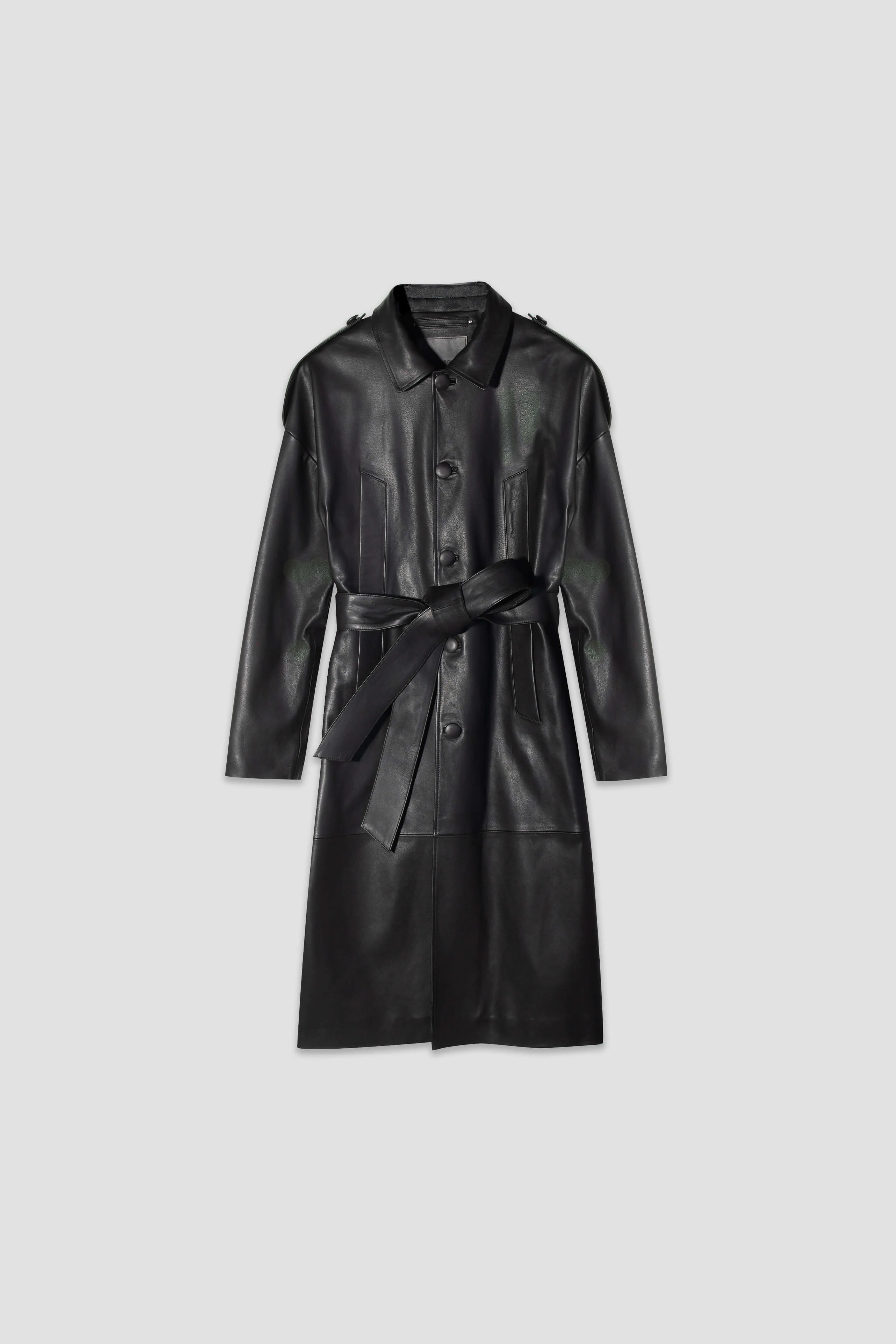 Drop Shoulder Leather Trench (Man)