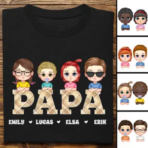 Father's Day- Vintage Papa Title - Personalized T-Shirt