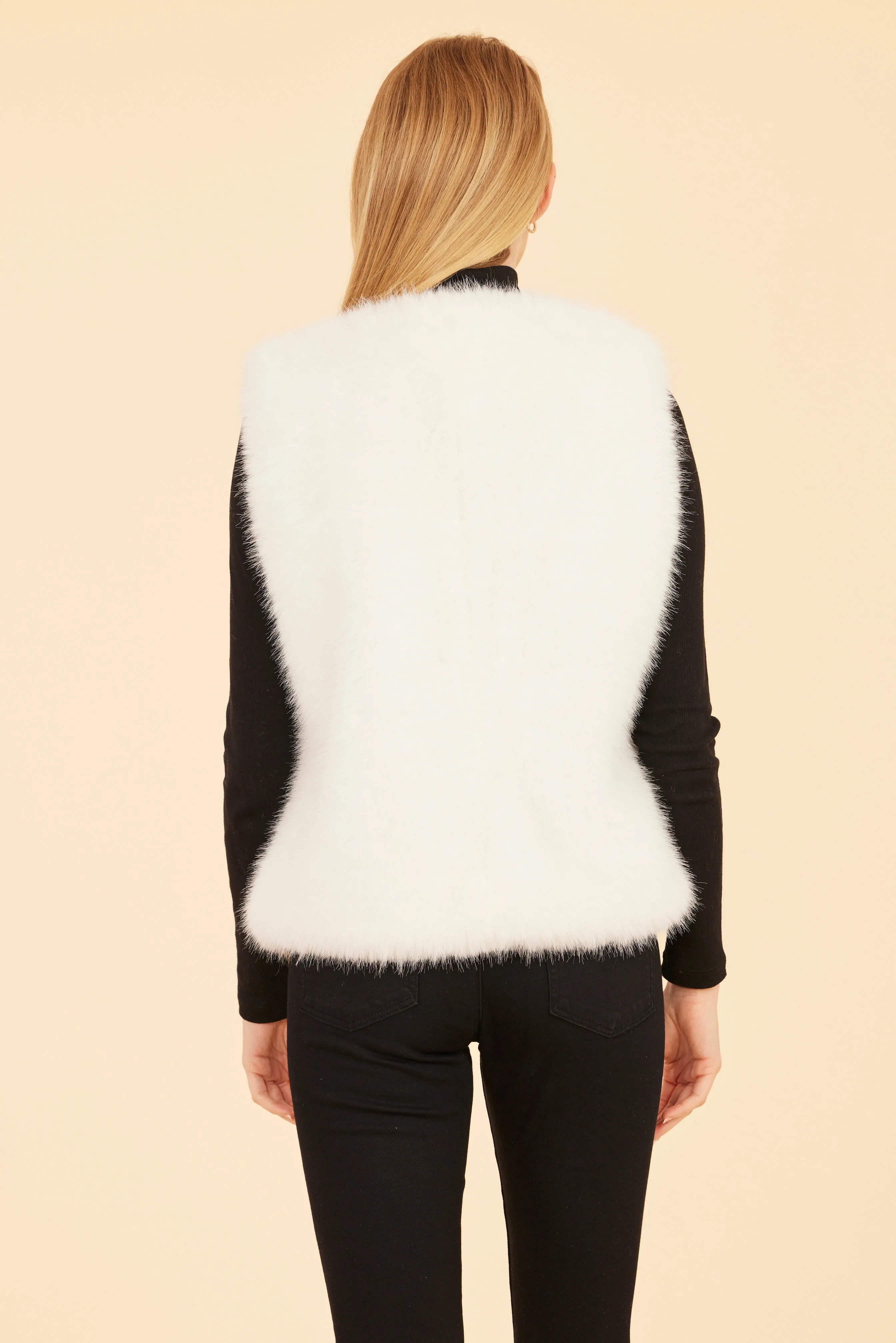 Faux Fur Lux Vegan Leather Trimmed Vest