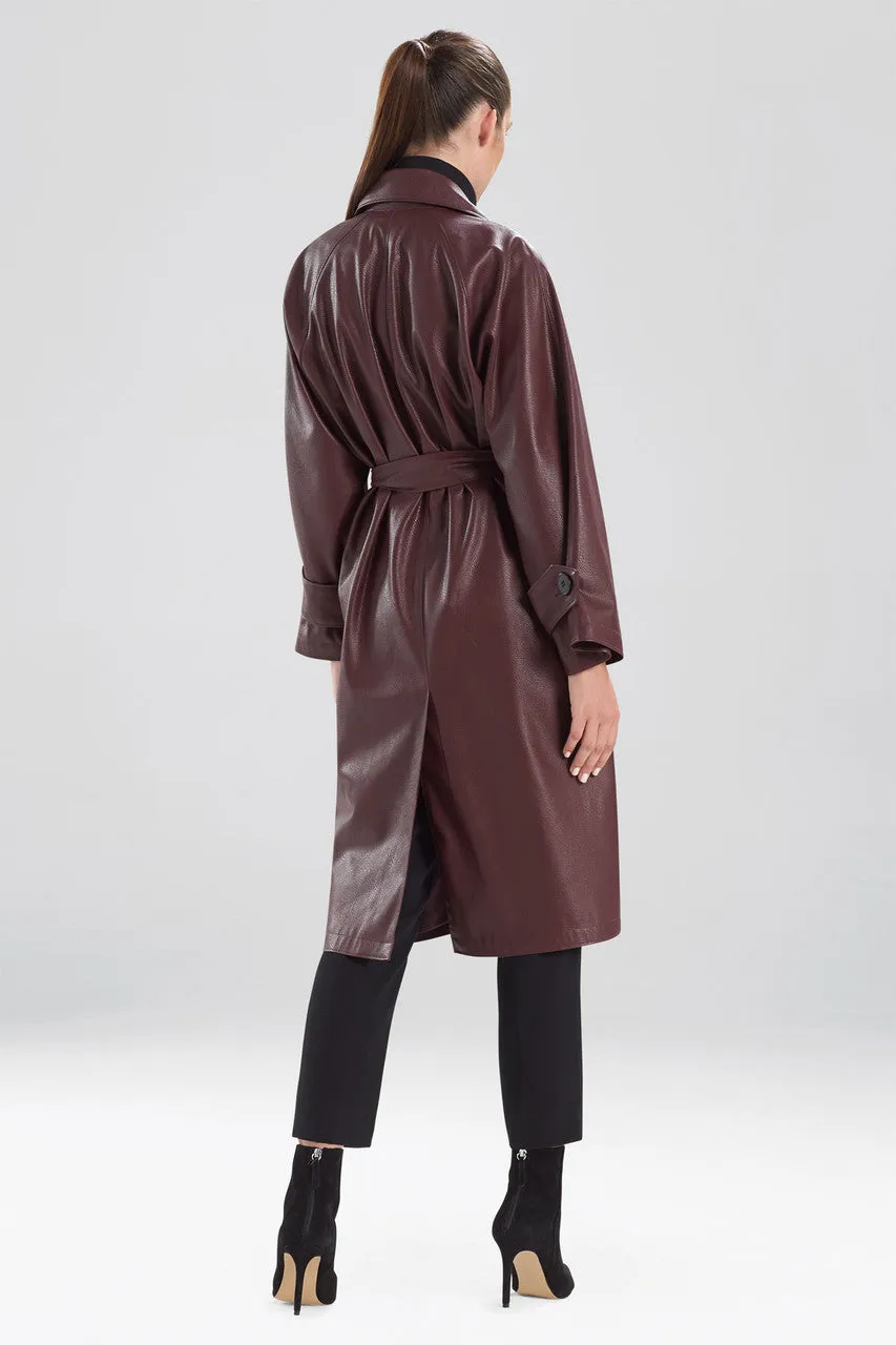 Faux Leather Trench Coat