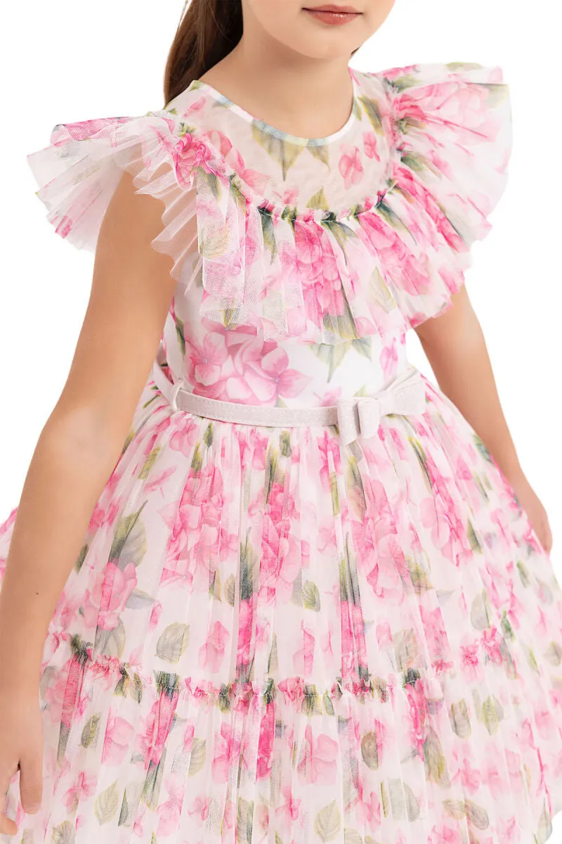 Floral Ruffled Dress - Pink