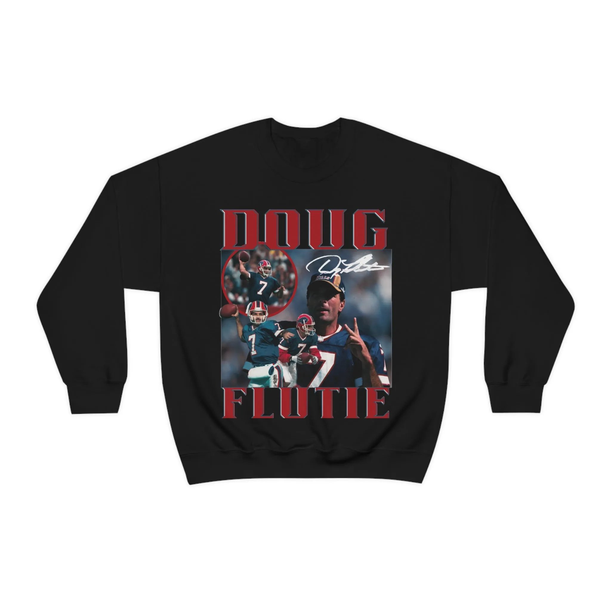 Flutie Retro Buffalo Football Crewneck, Bills Vintage Style Sweatshirt