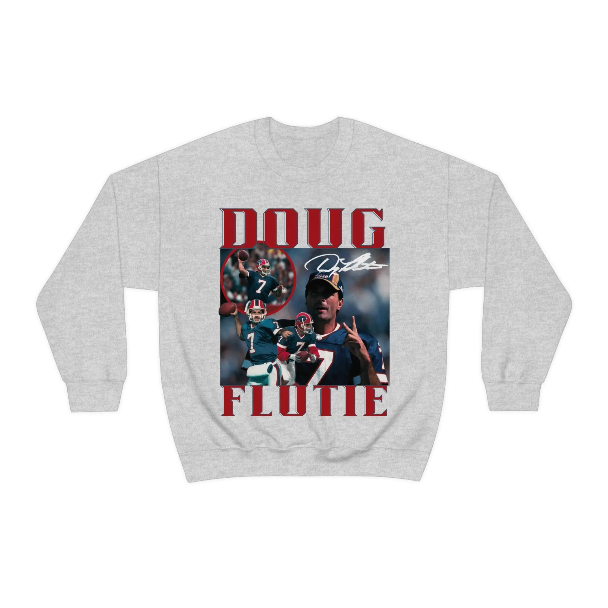 Flutie Retro Buffalo Football Crewneck, Bills Vintage Style Sweatshirt