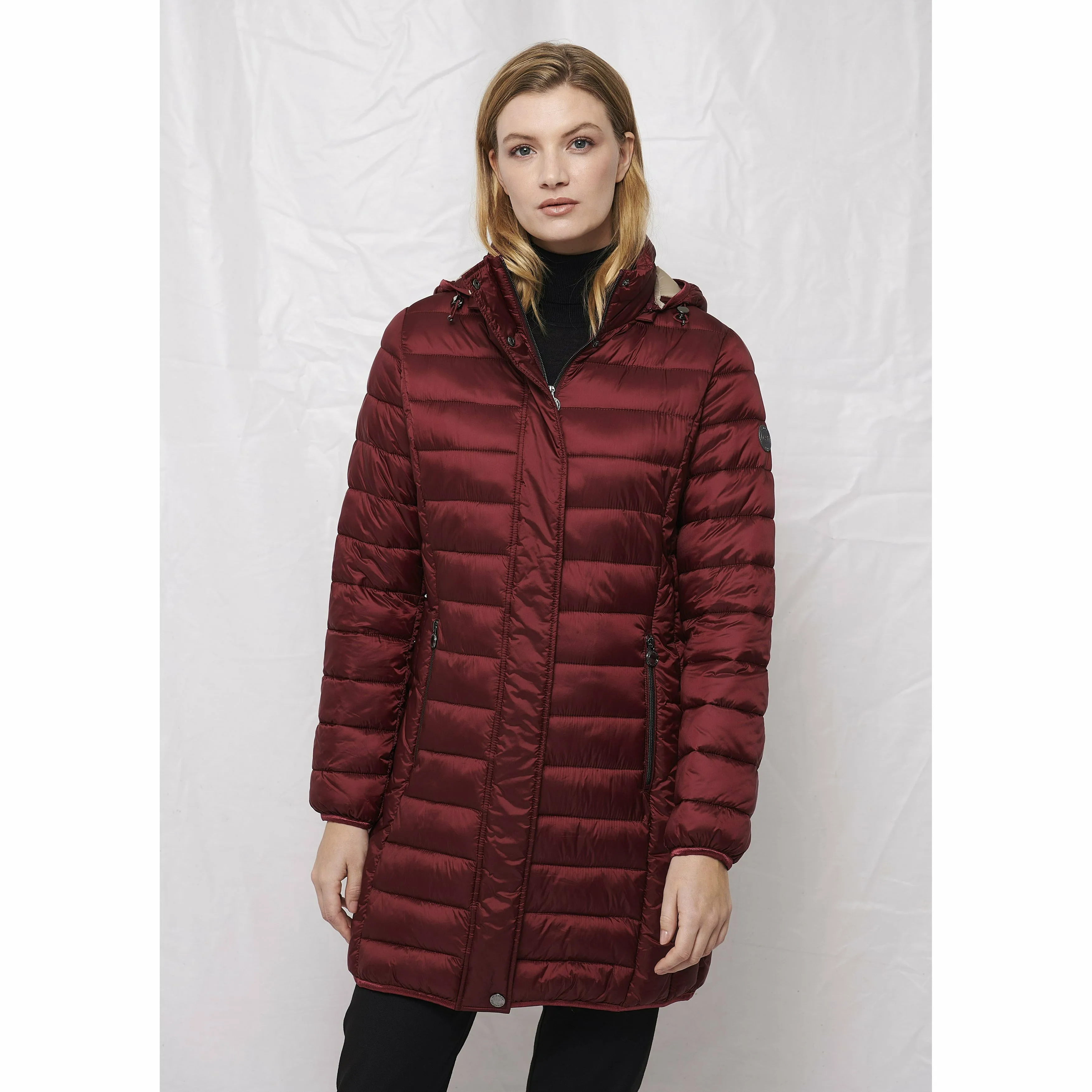 Frandsen Padded Coat in Wine