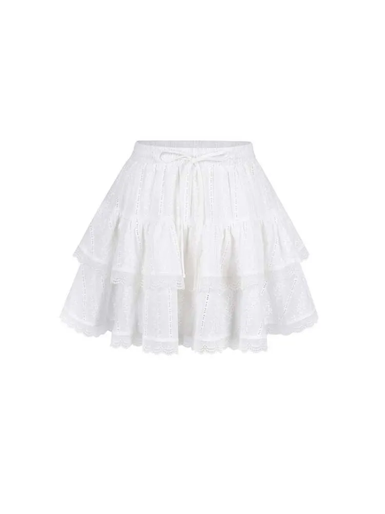 French Girl Lace Bilayer Fluffy Cake Skirt【s0000007372】