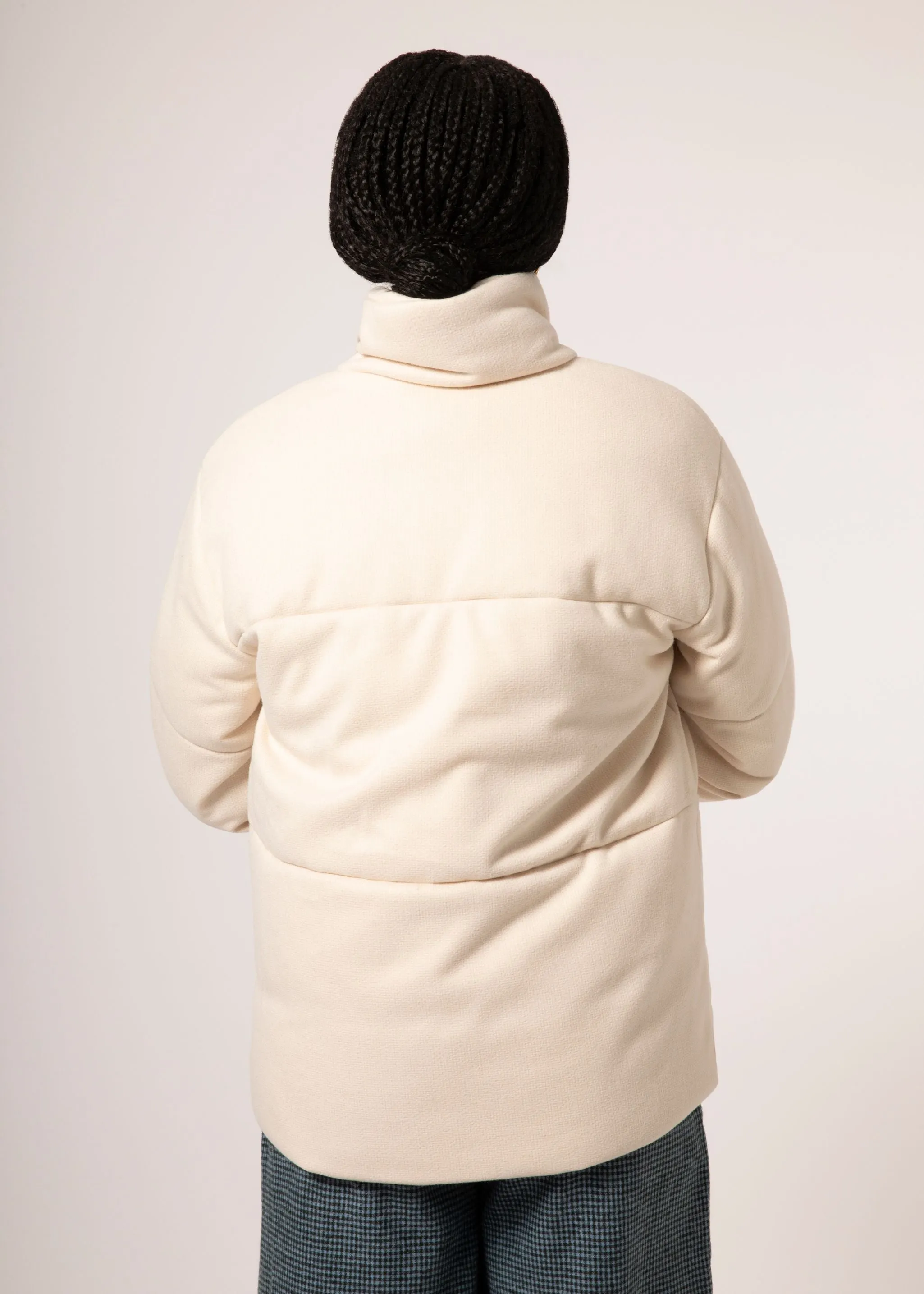 FRNCH Sasha Creme Woven Puffy Coat