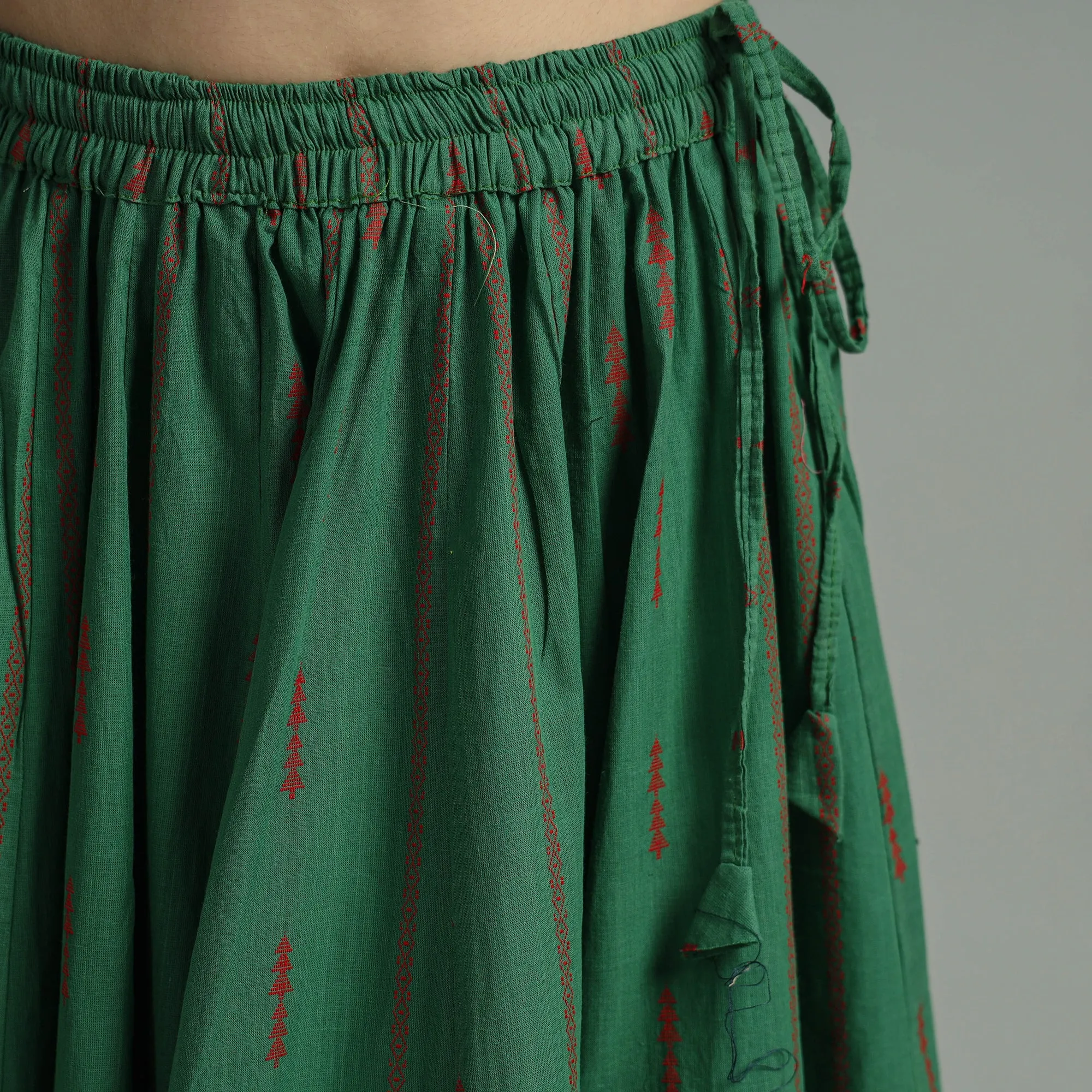 Green - Jacquard Patchwork 24 Kali Cotton Long Skirt 22