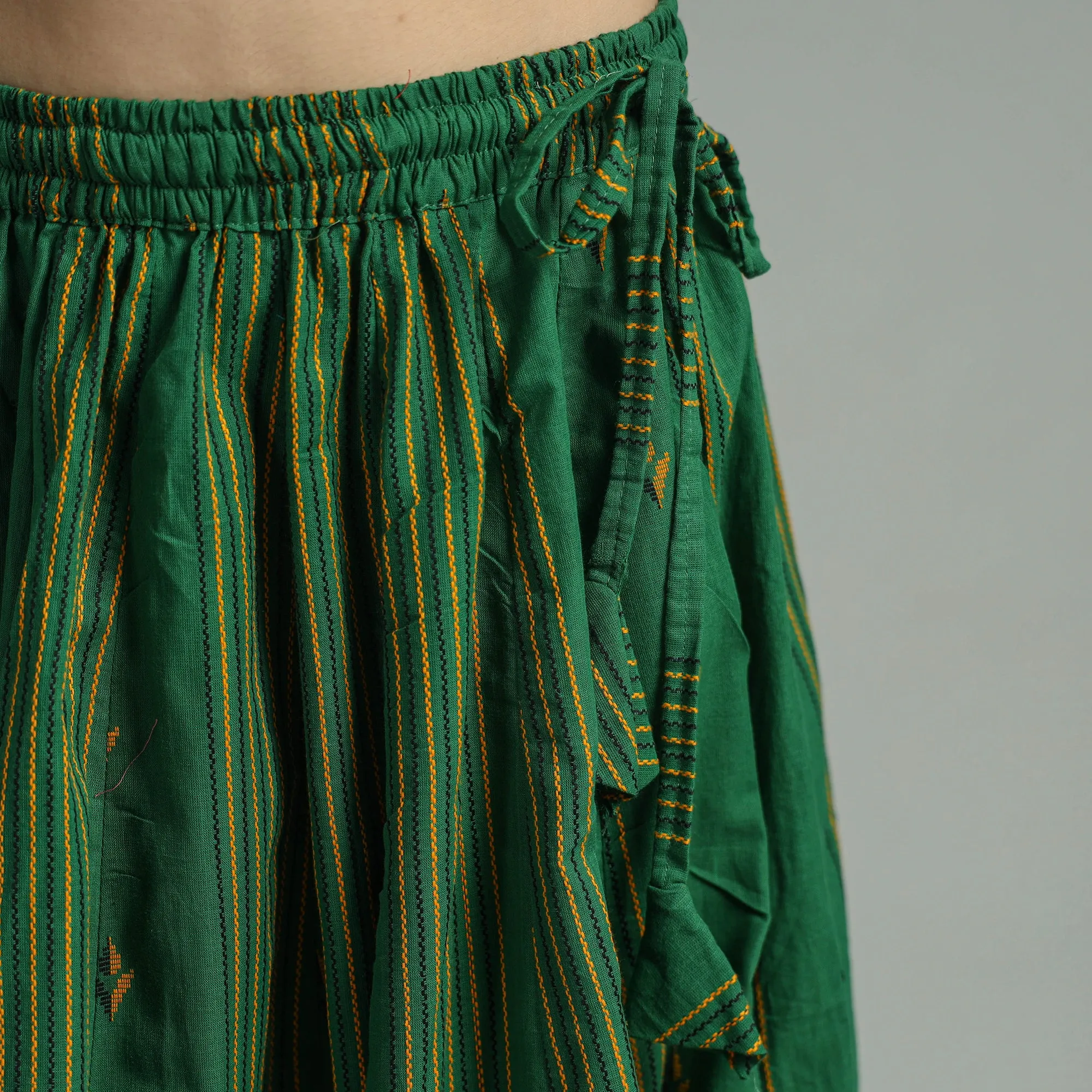 Green - Jacquard Patchwork 24 Kali Cotton Long Skirt 38