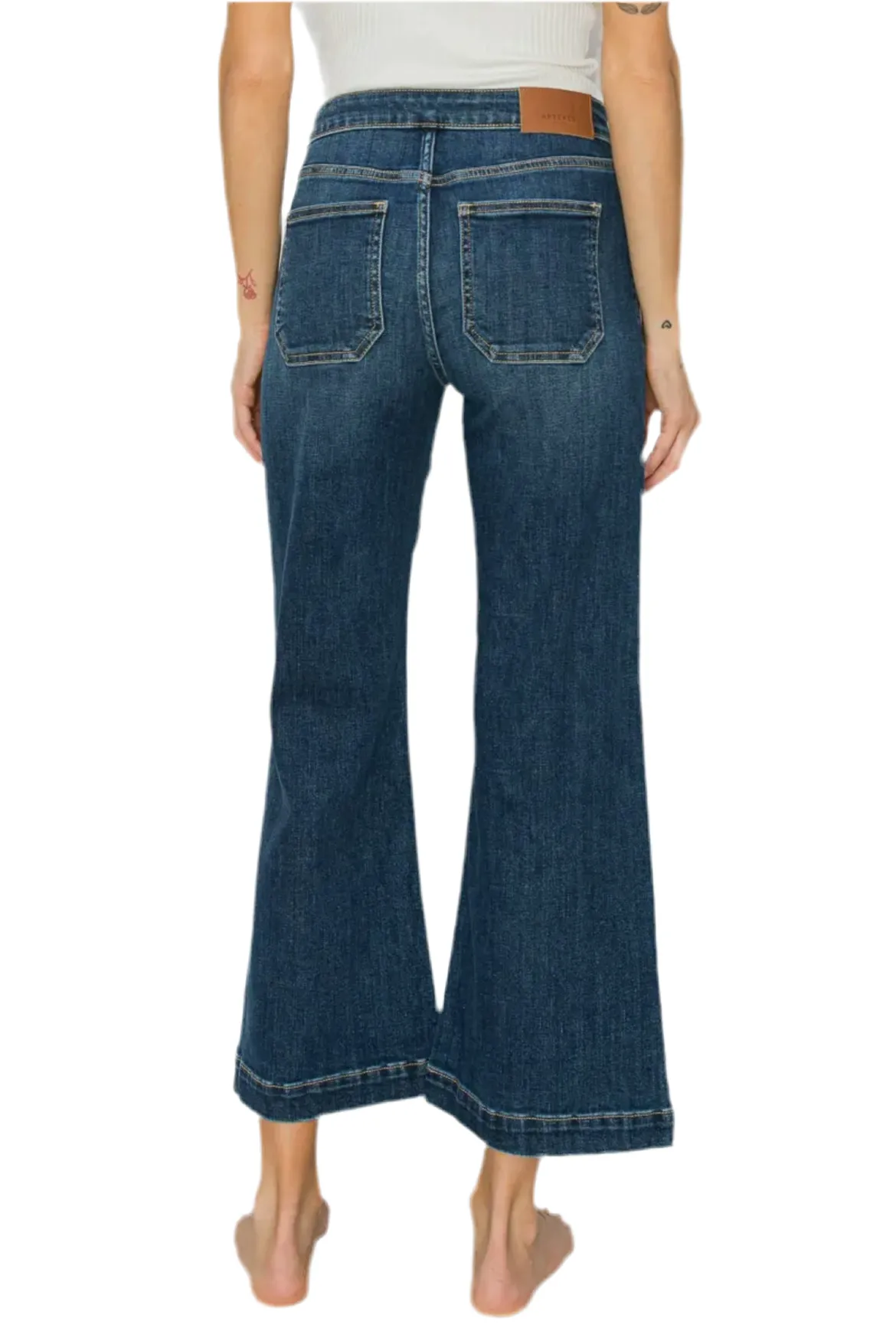 High Rise Crop Palazzo Jeans