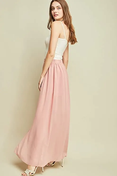 High Waisted Maxi Shorts, Pink