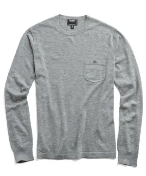 Italian Cashmere T-Shirt Sweater in Grey Heather