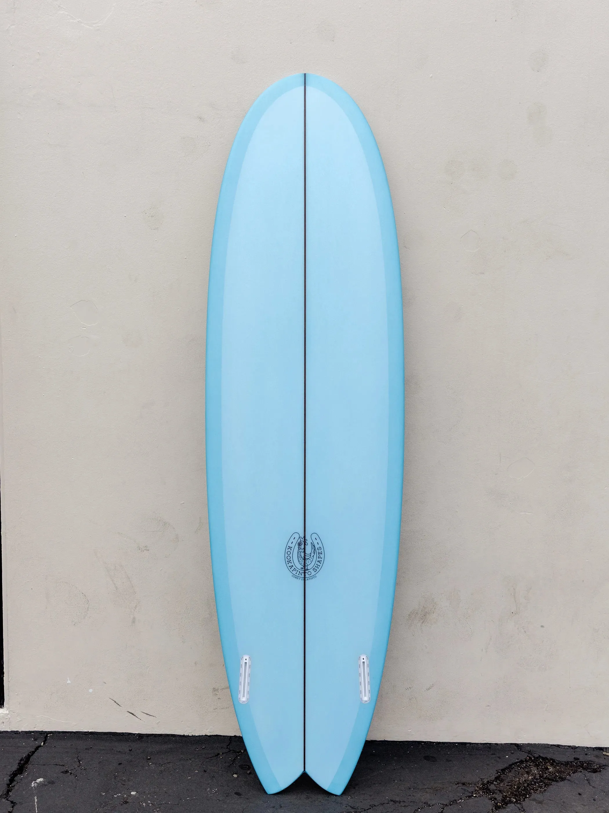 Kookapinto Shapes | 7'2" Thin Twin Baby Blue Fish Surfboard