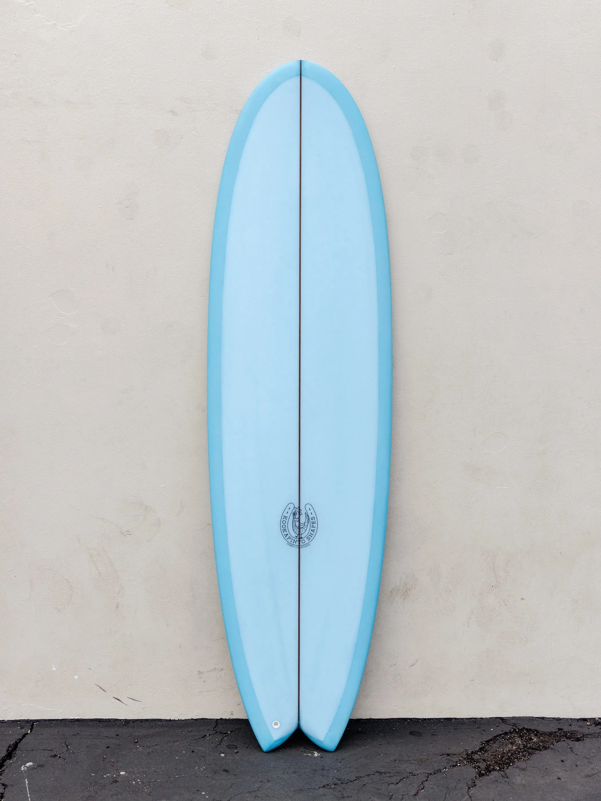 Kookapinto Shapes | 7'2" Thin Twin Baby Blue Fish Surfboard