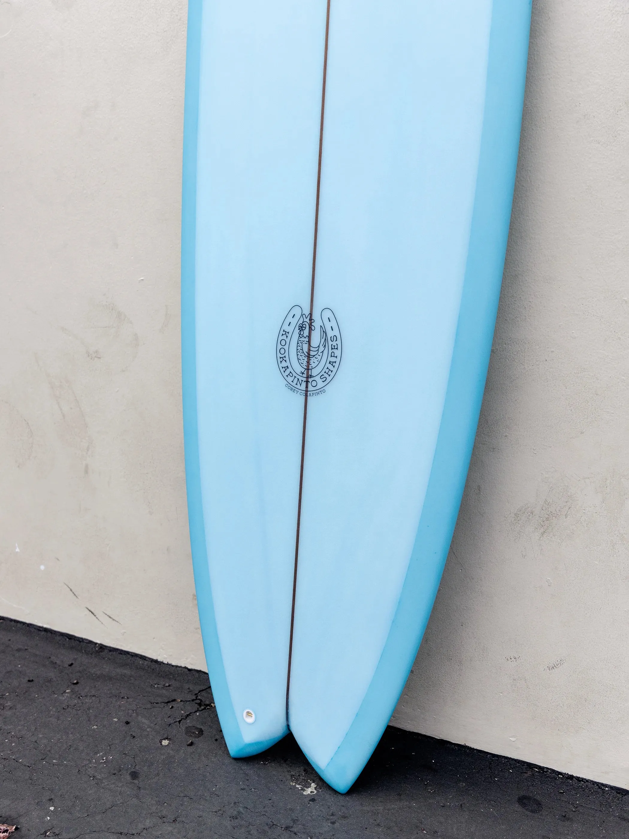 Kookapinto Shapes | 7'2" Thin Twin Baby Blue Fish Surfboard