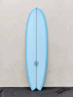 Kookapinto Shapes | 7'2" Thin Twin Baby Blue Fish Surfboard