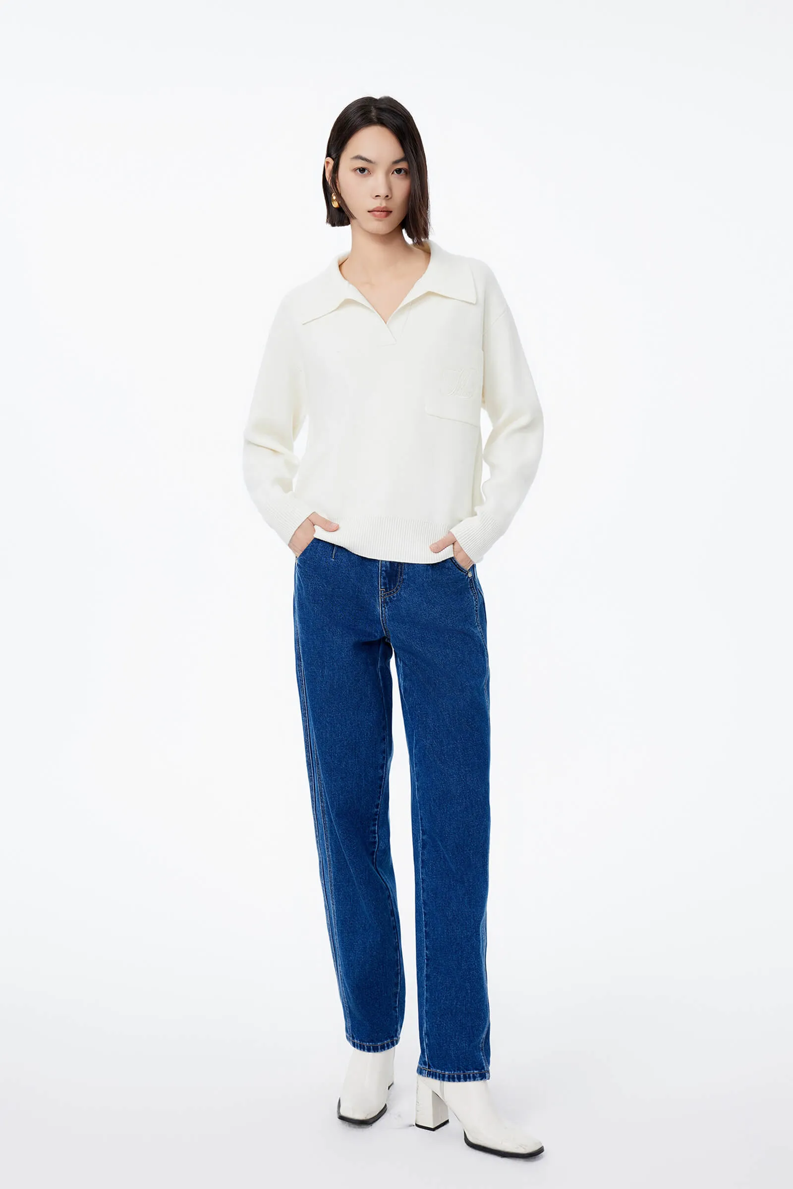 LILY High-Waisted Straight-Leg Jeans