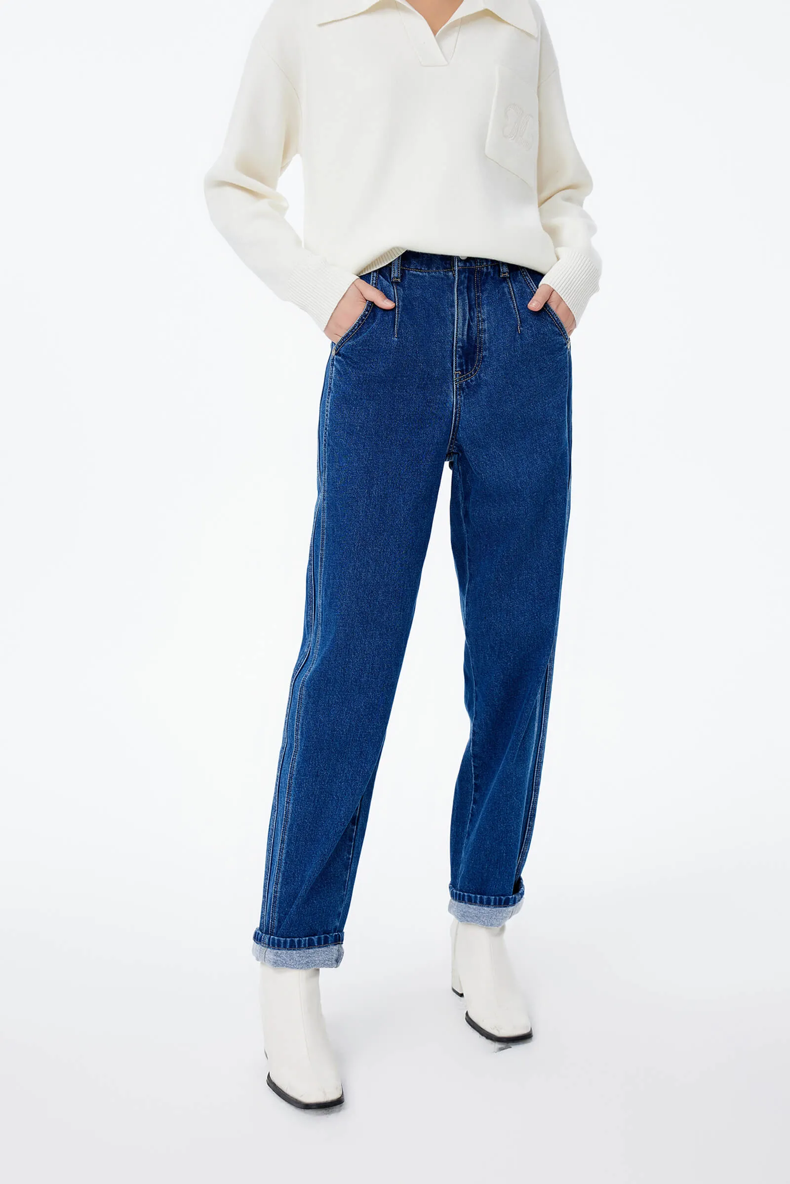 LILY High-Waisted Straight-Leg Jeans