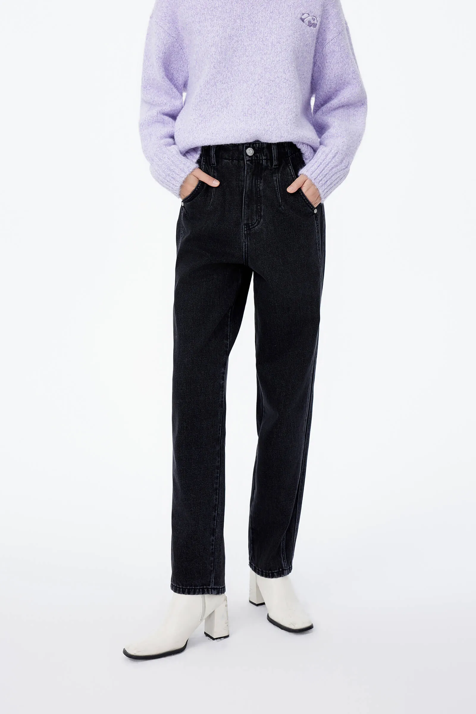 LILY High-Waisted Straight-Leg Jeans