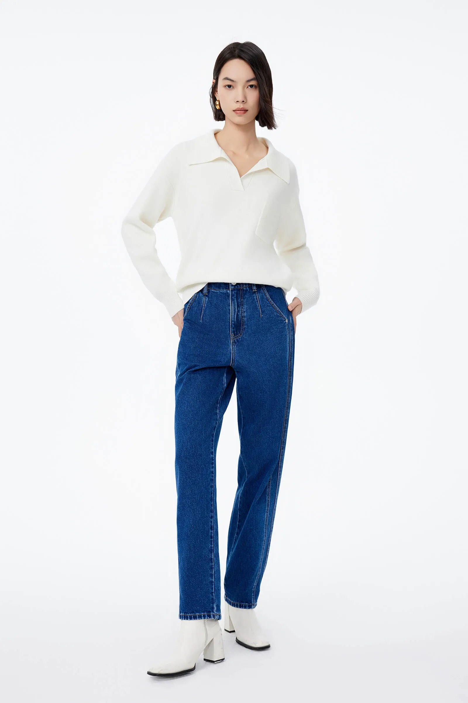 LILY High-Waisted Straight-Leg Jeans