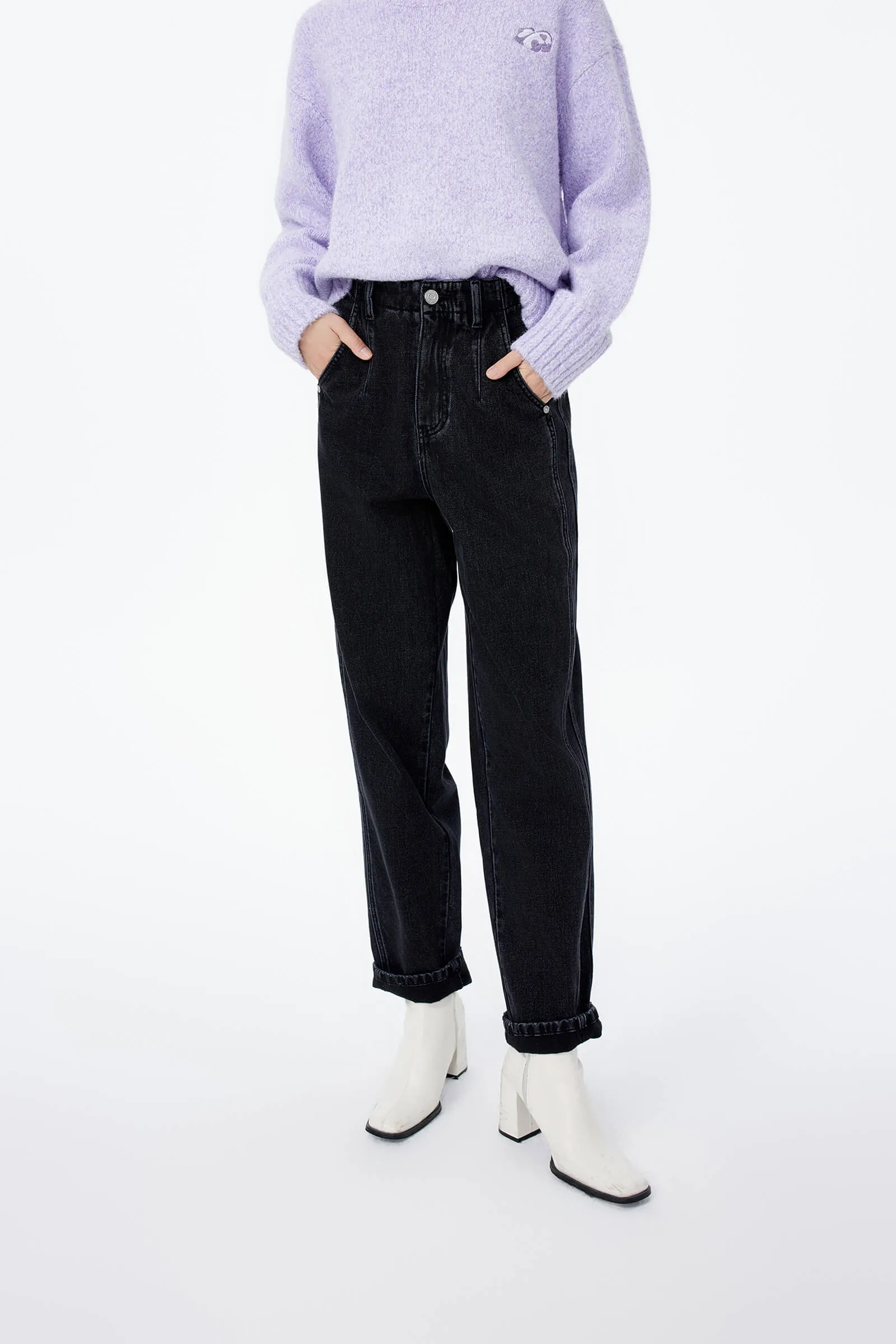 LILY High-Waisted Straight-Leg Jeans