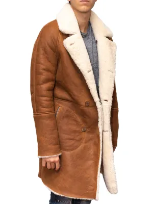 Long Double Breasted Shearling Coat