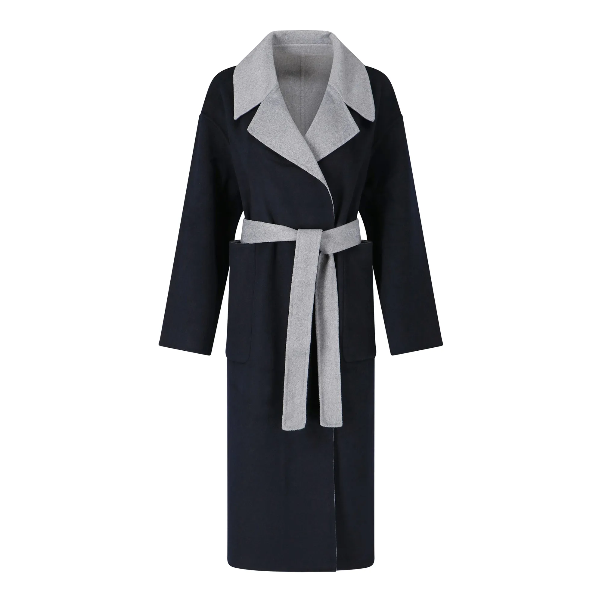 Louise wool coat navy/light grey