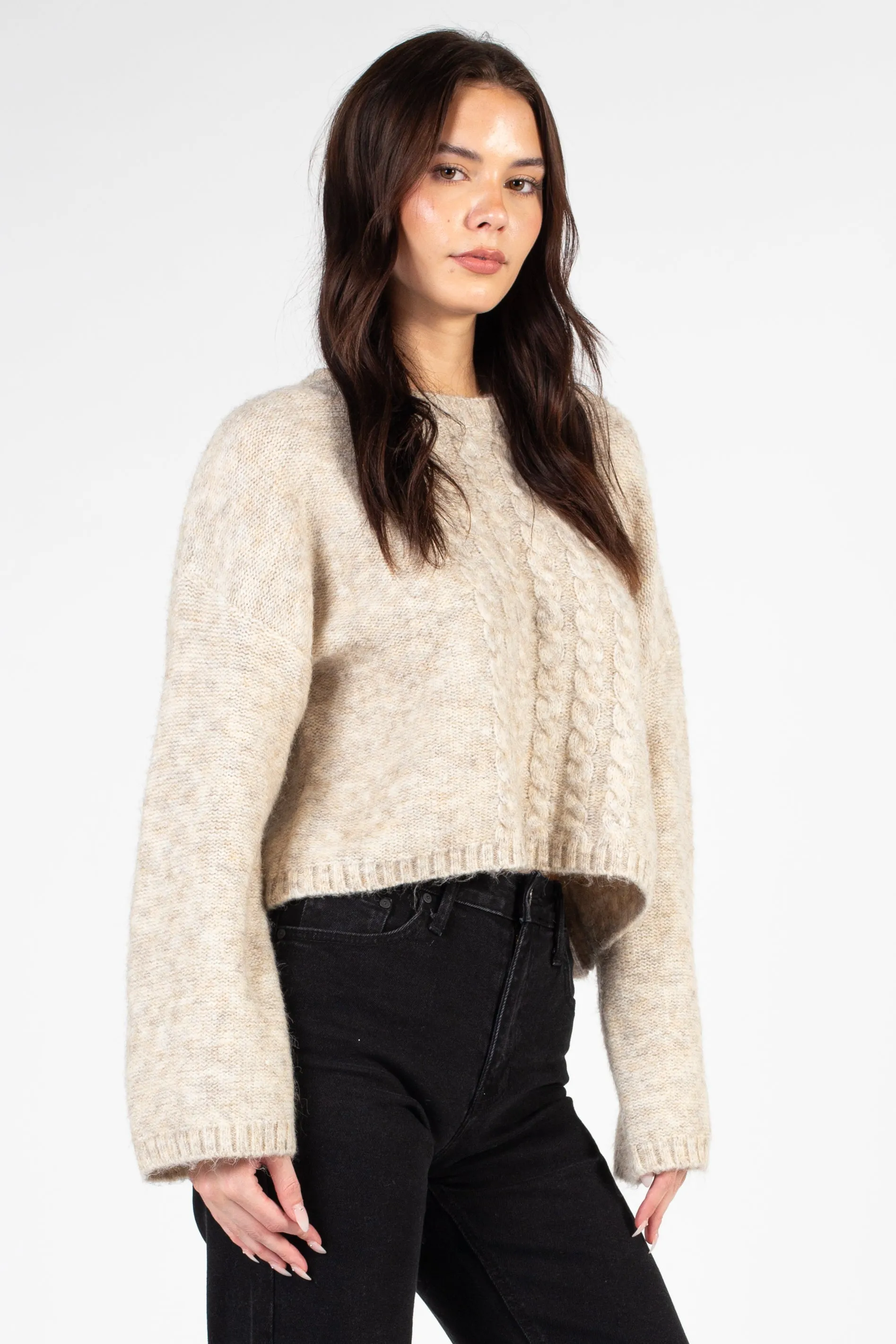 Lyla   Luxe Madge Crewneck Braid Front Sweater