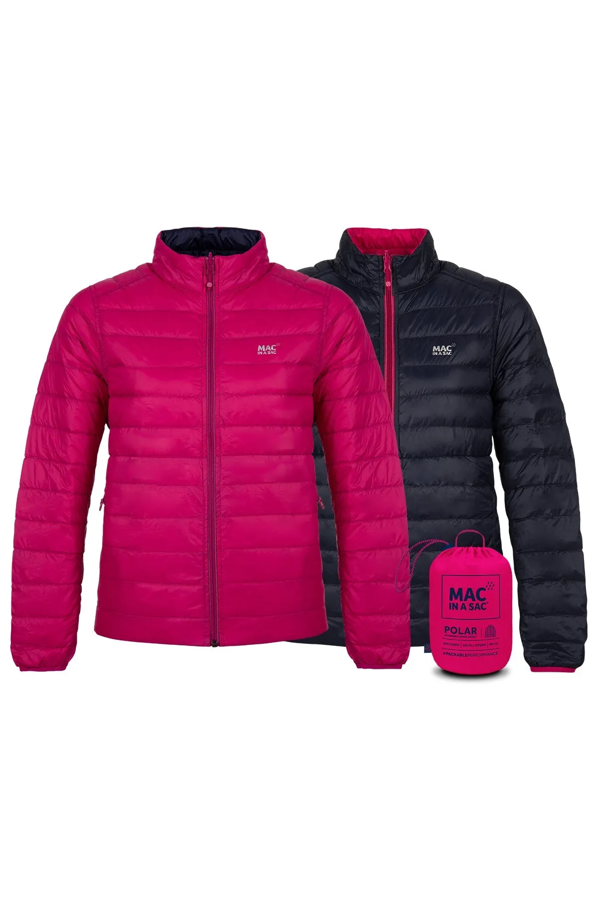 Mac In A Sac Polar2 Down Reversible (Ladies) - Fuchsia/Navy