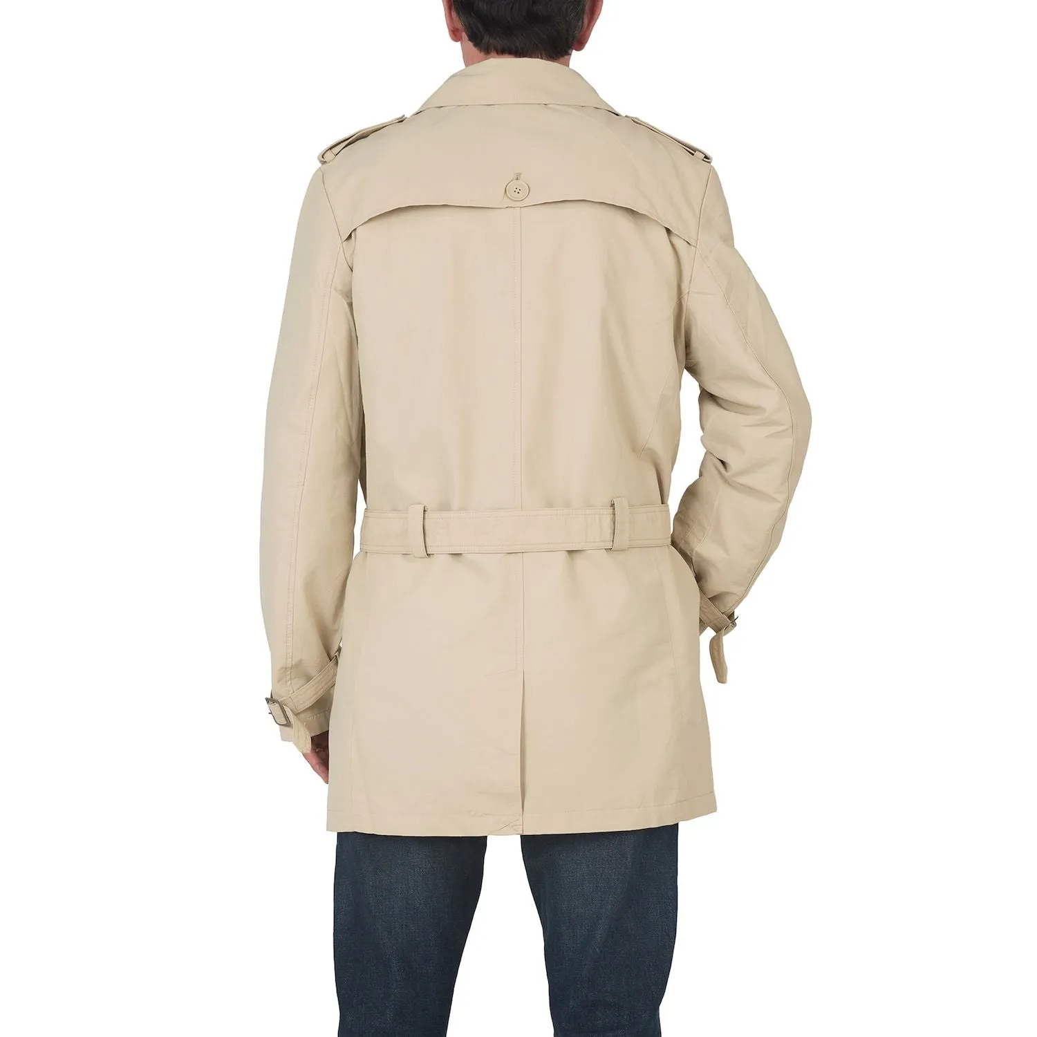 Men's double-breasted trench coat with belt Vibes