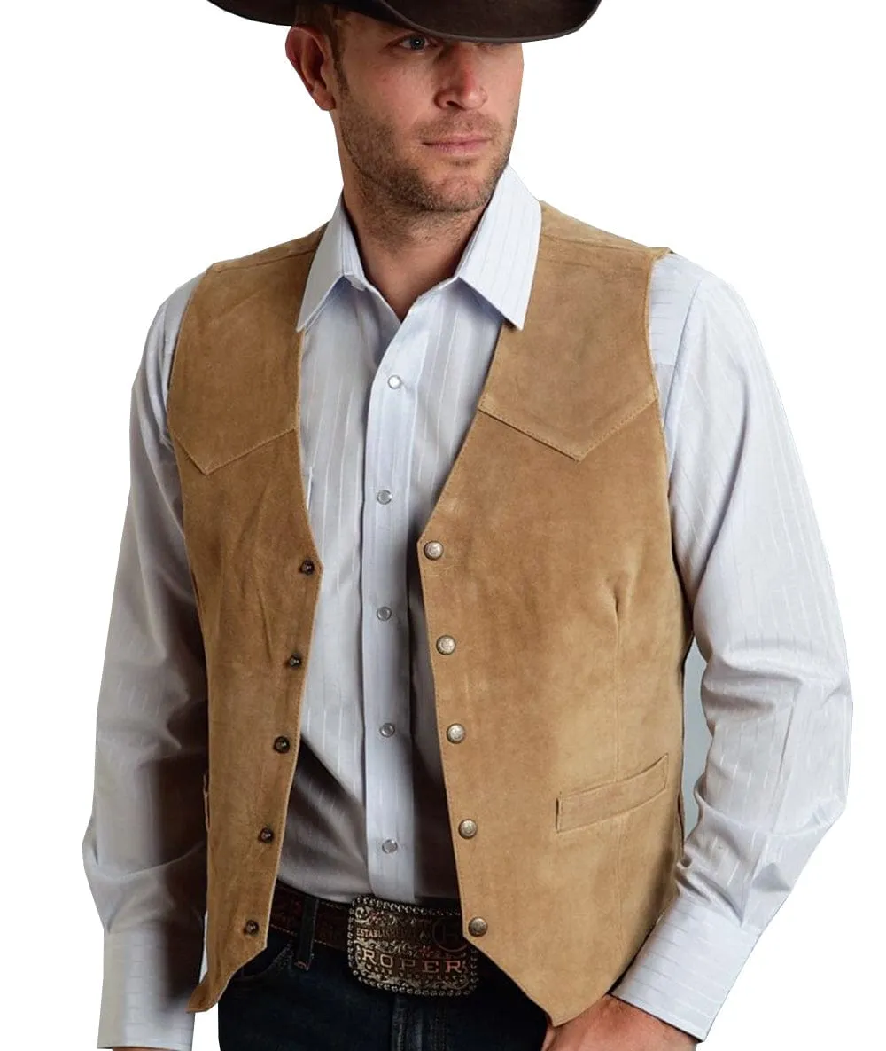 Men's V Lapel  Suede Vest