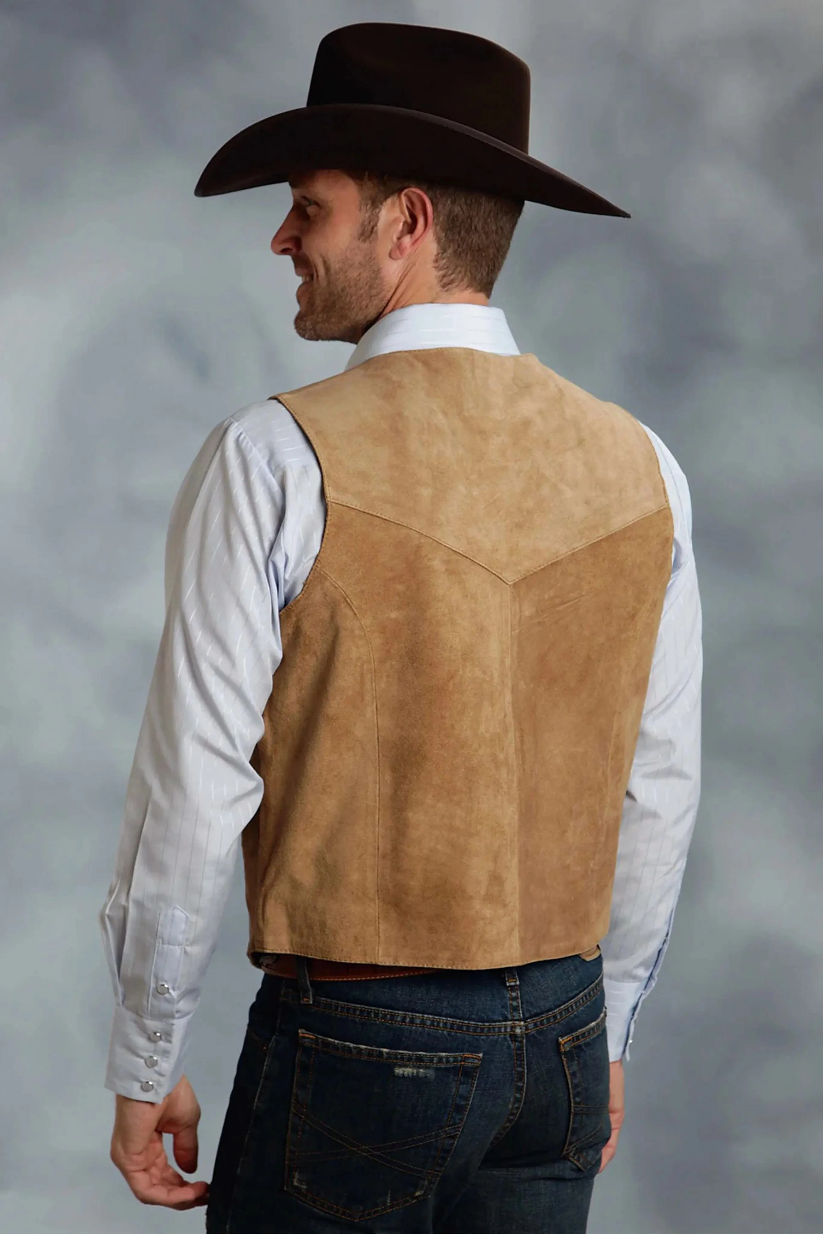 Men's V Lapel  Suede Vest