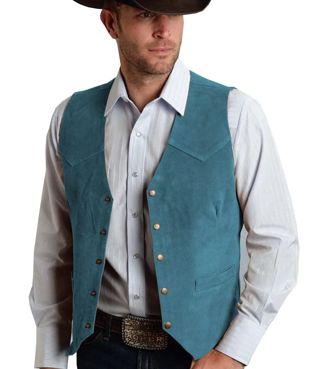 Men's V Lapel  Suede Vest