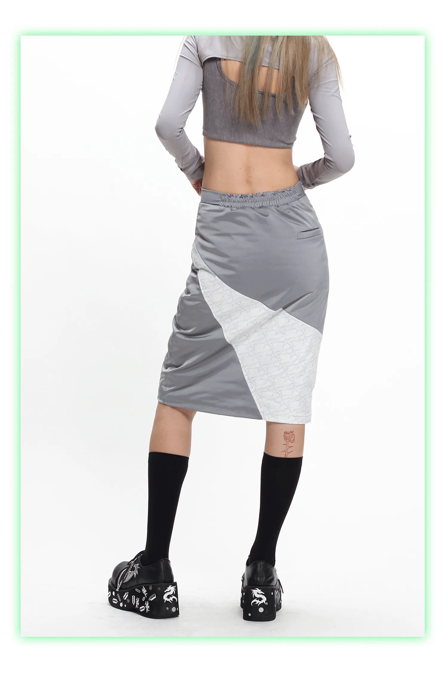 OFFWORLD OFFICER patchwork skirt