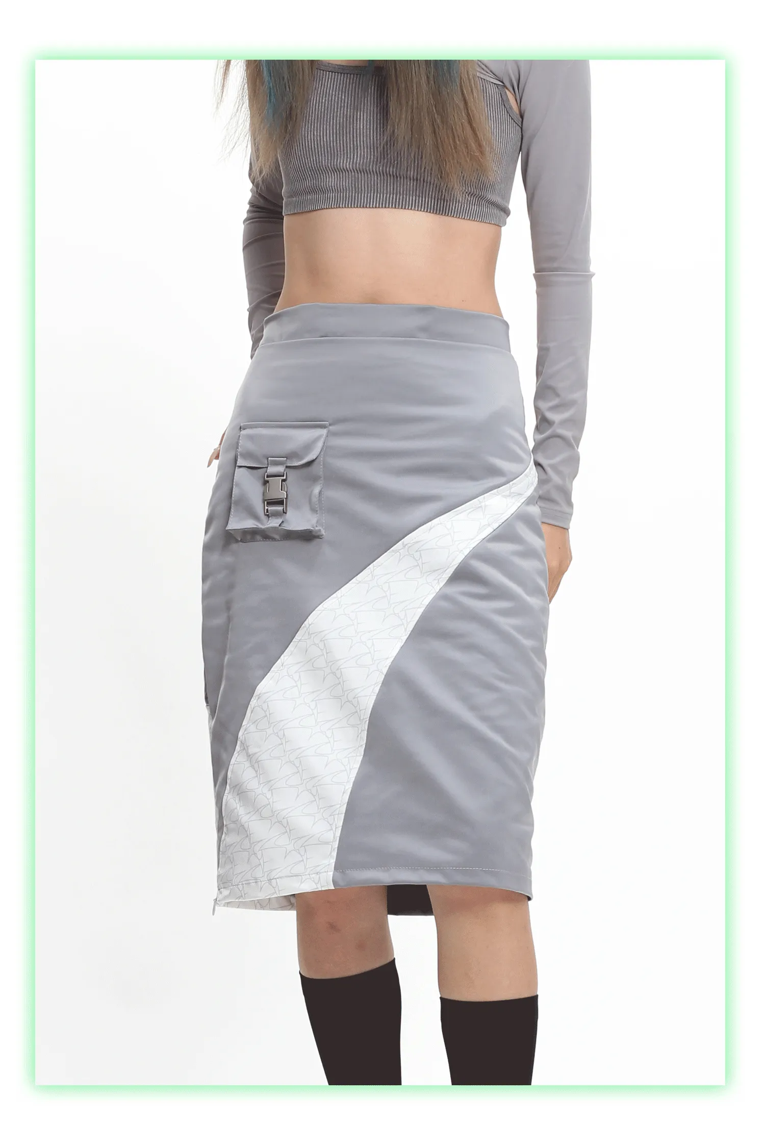 OFFWORLD OFFICER patchwork skirt