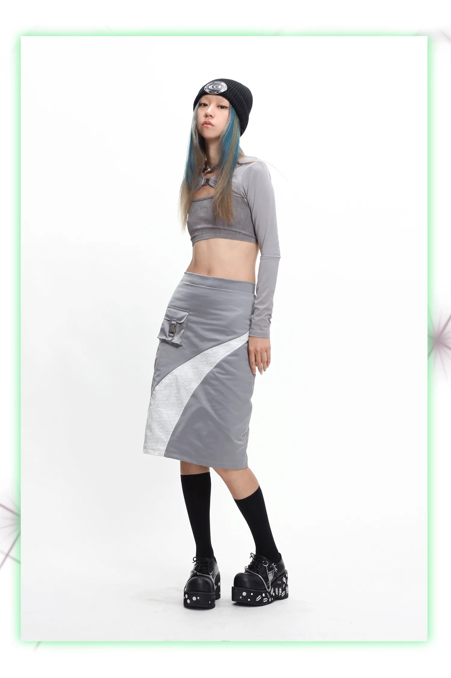 OFFWORLD OFFICER patchwork skirt