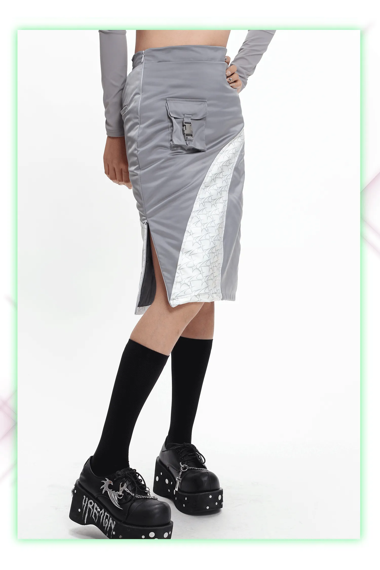 OFFWORLD OFFICER patchwork skirt