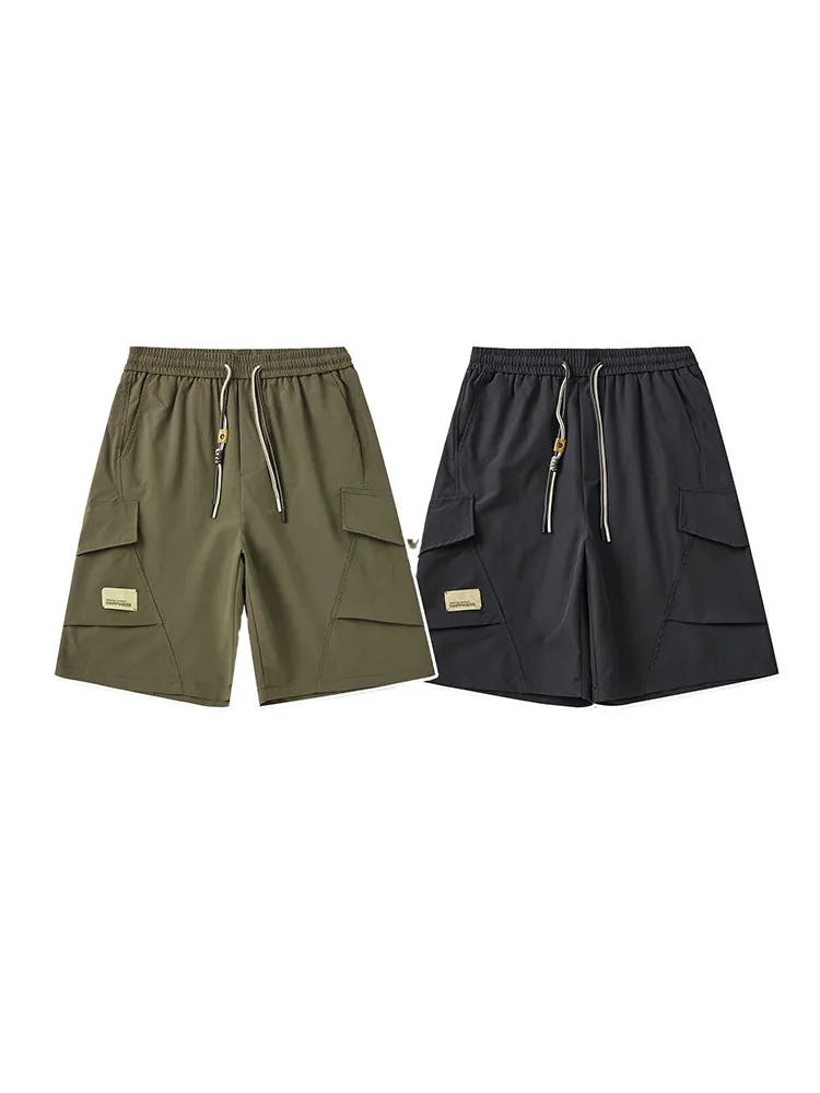 Outdoor Solid Color Pocket Quick-Drying Cargo Shorts