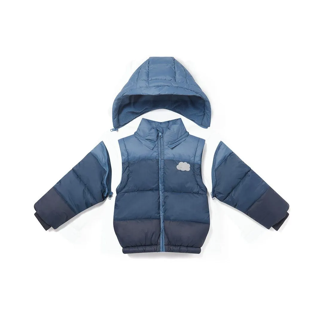 Outlet - MORI Recycled Waterproof Padded 3-in-1 Coat - Navy Ombre