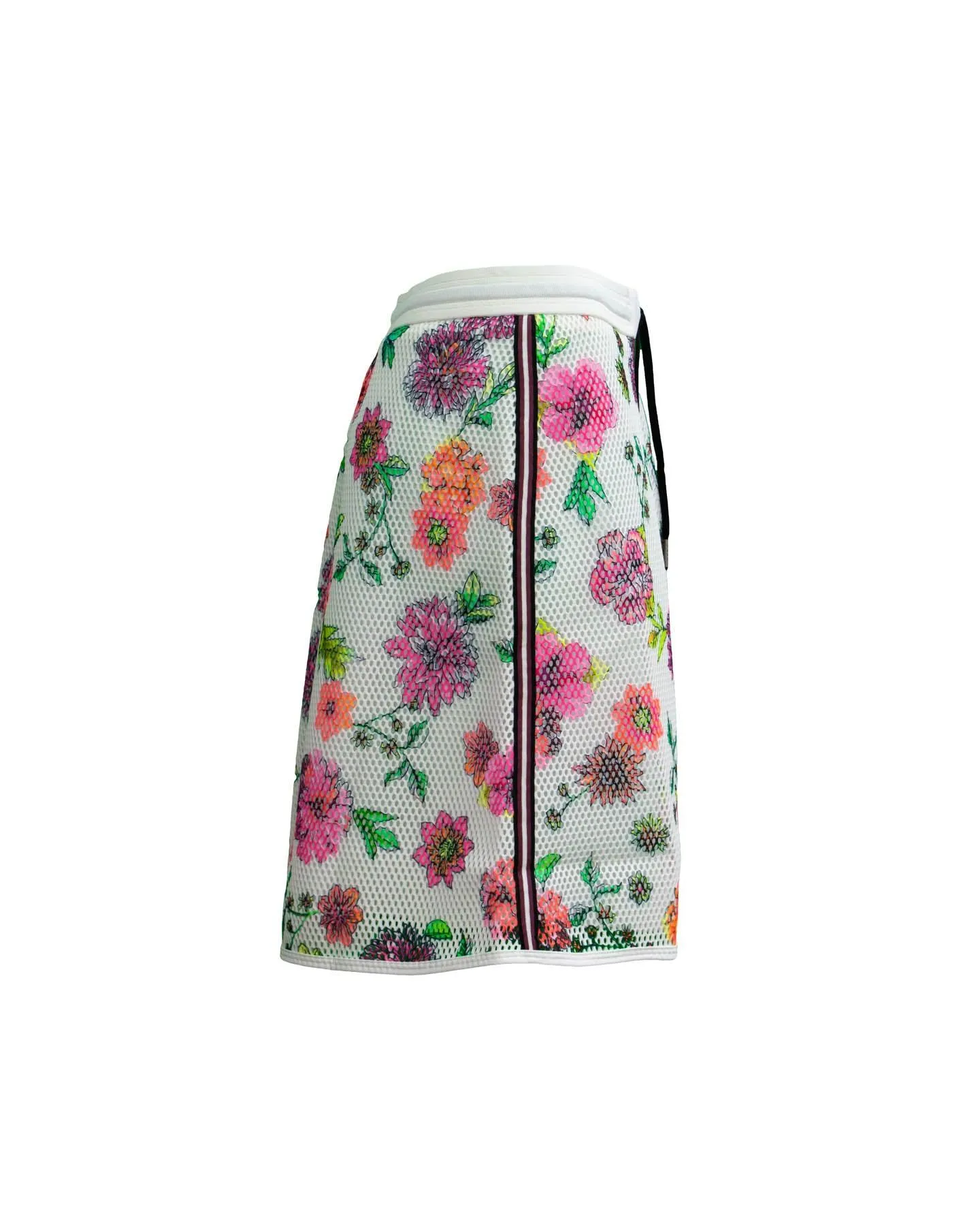 Perforated Print Drawstring Skirt