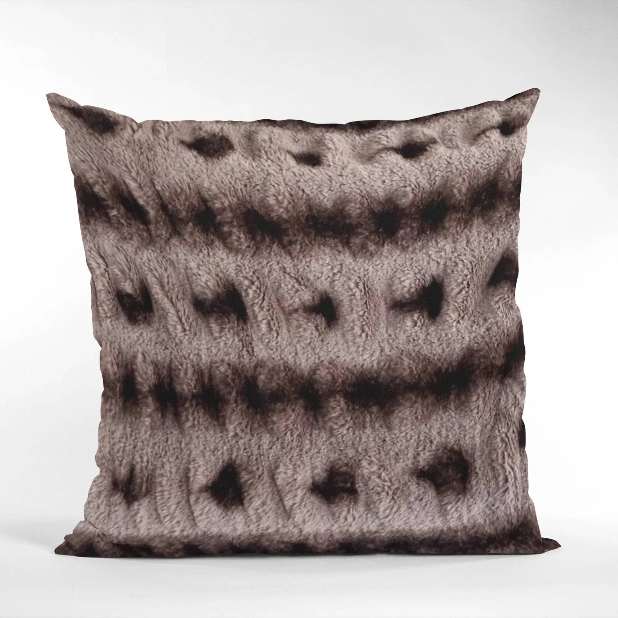 Plutus Brown Fluffy Bunni Animal Faux Fur Luxury Throw Pillow